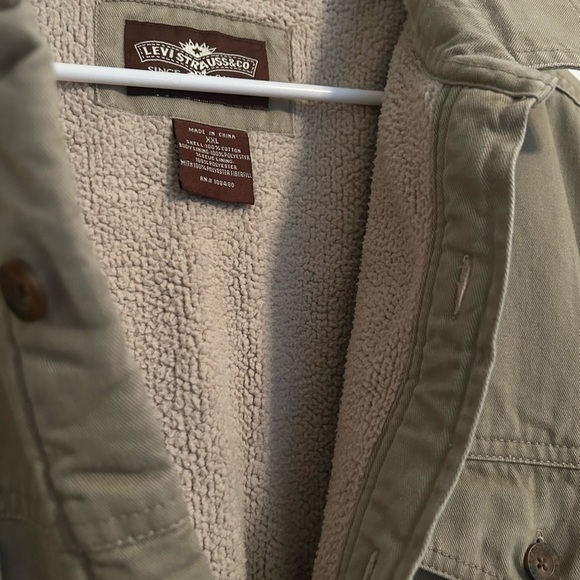 Levi’s Men’s Sherpa Trucker Jacket Tan Fleece Lined Size‎ XXL - Picture 4 of 5